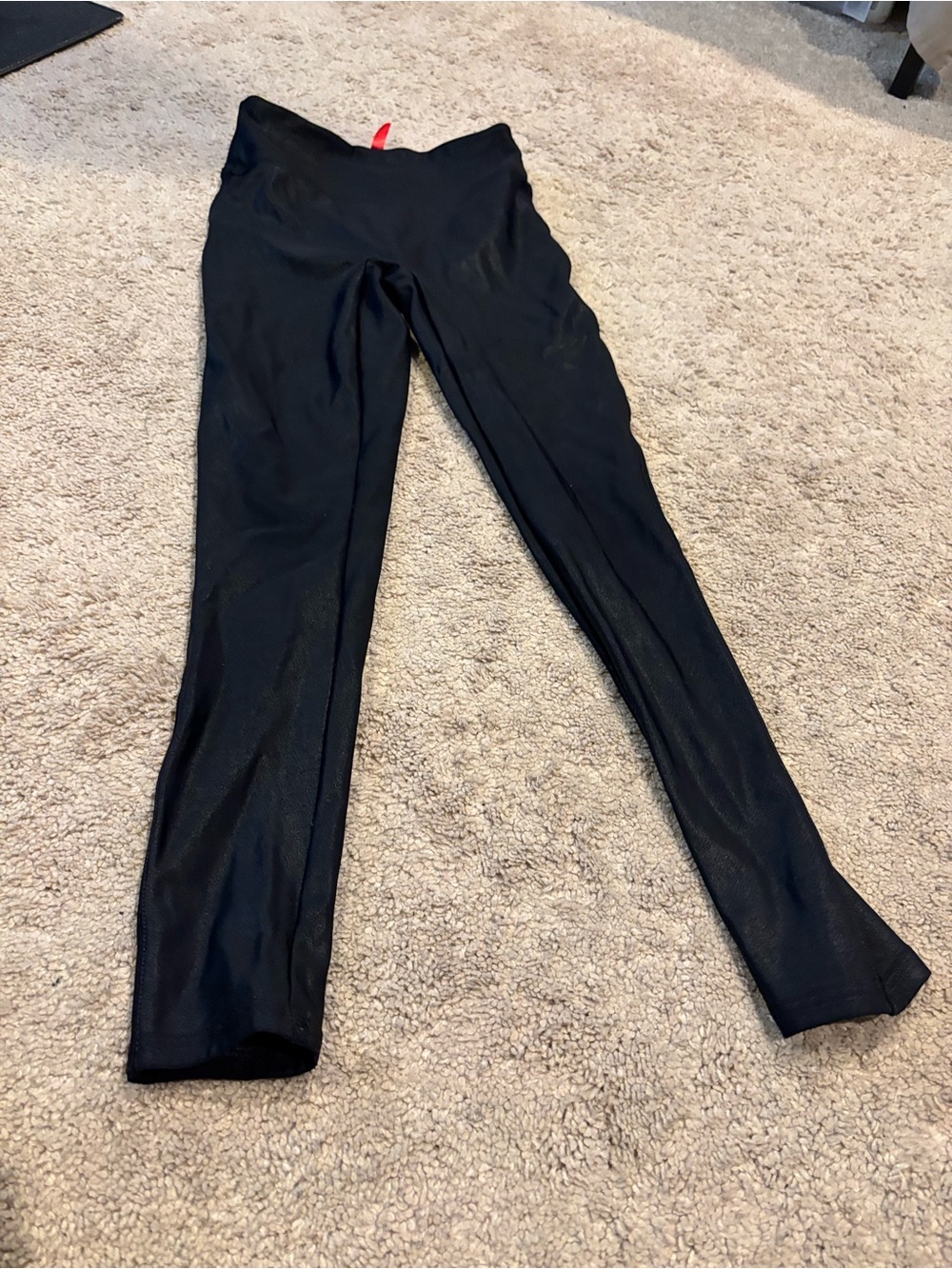 Girl’s spanx Black faux leather High-Waist Leggings